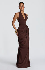 Minette Maxi Dress - Plum Brown