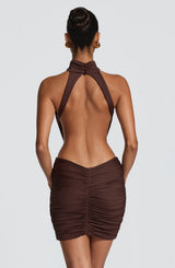 Thekla Mini Dress - Plum Brown