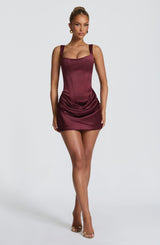 Imogen Mini Dress - Cherry Lacquer