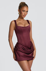 Imogen Mini Dress - Cherry Lacquer