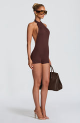 Oden Playsuit - Plum Brown