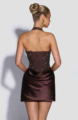 Adessa Mini Dress - Plum Brown