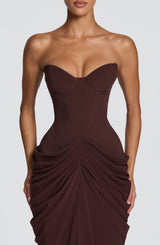 Chiara Maxi Dress - Plum Brown