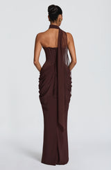 Chiara Maxi Dress - Plum Brown