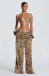 Suki Triangle Bikini Top - Leopard Print
