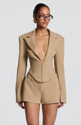 Agatha Cropped Blazer - Sand