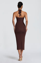 Roberta Midi Dress - Plum Brown