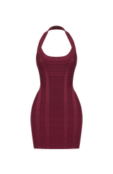 Velvette Bandage Mini Dress - Cherry Lacquer