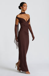 Abigail Maxi Dress - Plum Brown Dress Babyboo Fashion Premium Exclusive Design