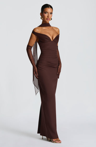 Abigail Maxi Dress - Plum Brown - View 3 | Shop Formal Dress