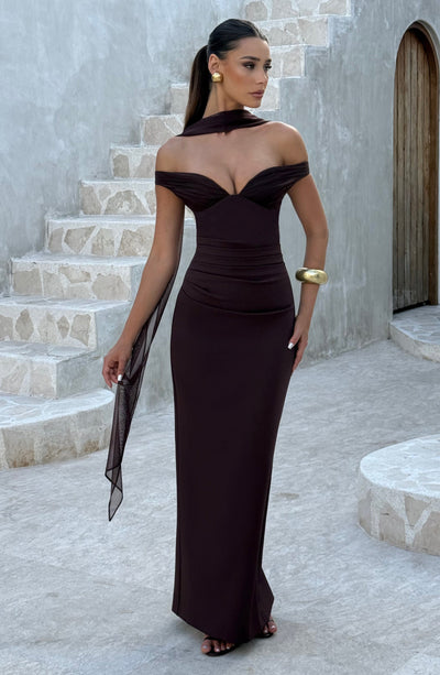 Abigail Maxi Dress - Plum Brown - View 5 | Shop Formal Dress