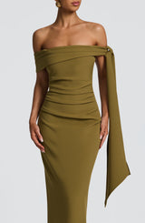 Addie Maxi Dress - Deep Olive Dress Babyboo Fashion Premium Exclusive Design