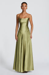 Adelina Maxi Dress - Light Olive Dress XS Babyboo Fashion Premium Exclusive Design