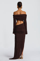 Adelphia Midi Dress - Plum Brown Dress Babyboo Fashion Premium Exclusive Design