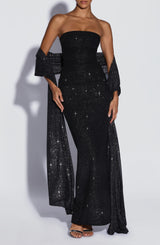 Agnes Shawl - Black Sparkle Accessories ONE SIZE Babyboo Fashion Premium Exclusive Design