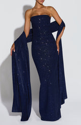 Agnes Shawl - Navy Sparkle Accessories ONE SIZE Babyboo Fashion Premium Exclusive Design