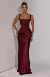 Alexandria Maxi Dress - Burgundy Dress Babyboo Fashion Premium Exclusive Design