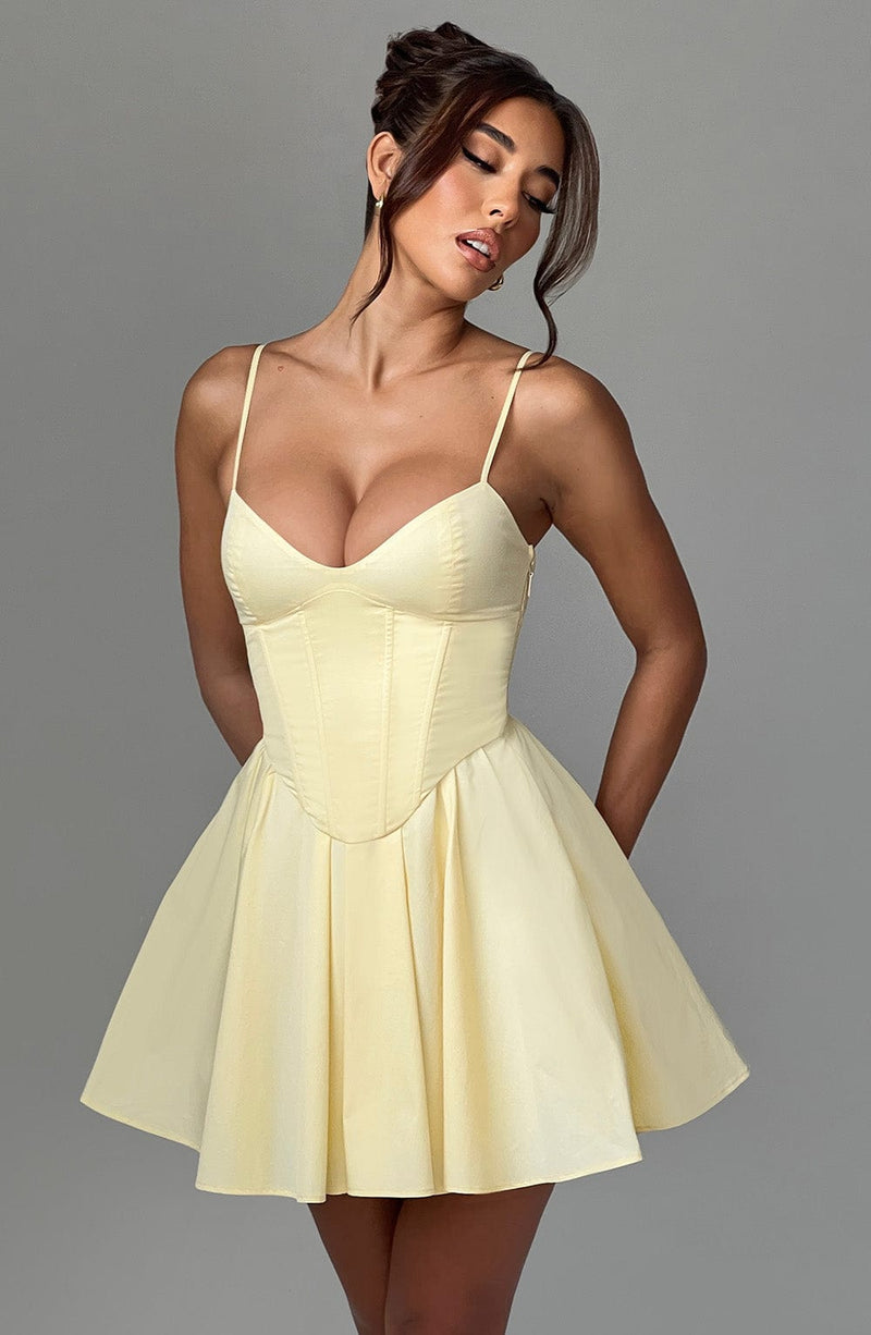Analeigh Mini Dress - Lemon Dress Babyboo Fashion Premium Exclusive Design