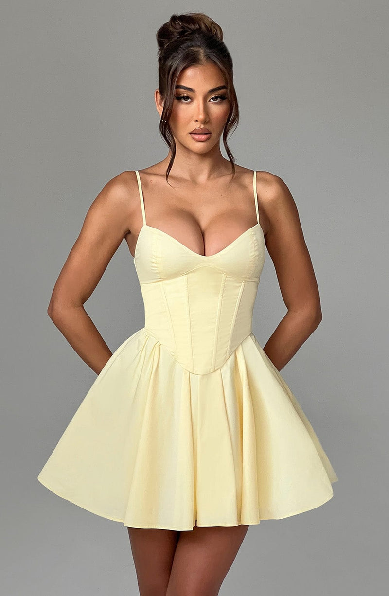 Analeigh Mini Dress - Lemon Dress XS Babyboo Fashion Premium Exclusive Design