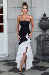 Angelina Maxi Dress - Black/White Dress Babyboo Fashion Premium Exclusive Design