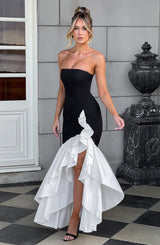 Angelina Maxi Dress - Black/White Dress Babyboo Fashion Premium Exclusive Design