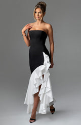 Angelina Maxi Dress - Black/White Dress Babyboo Fashion Premium Exclusive Design