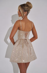 Angelique Mini Dress - Champagne Dress Babyboo Fashion Premium Exclusive Design