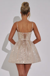 Angelique Mini Dress - Champagne Dress Babyboo Fashion Premium Exclusive Design