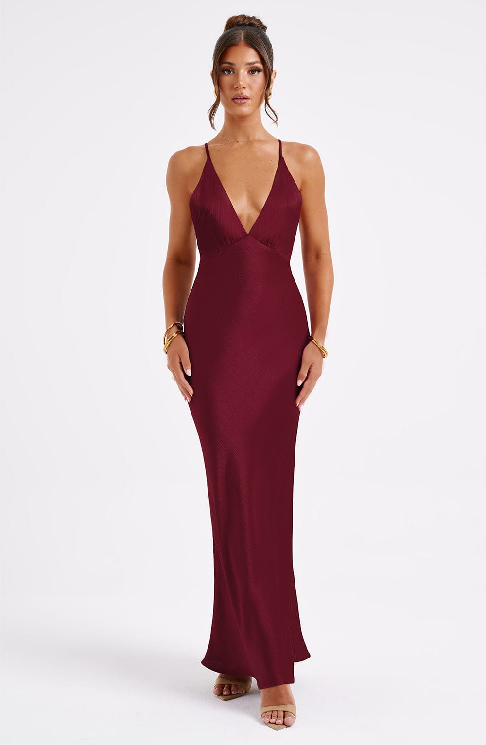 Angie Maxi Dress - Burgundy