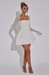 Annabelle Mini Dress - Ivory Dress Babyboo Fashion Premium Exclusive Design