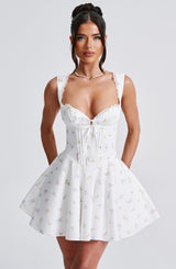 Antonella Mini Dress - Multi Floral Print Dress Babyboo Fashion Premium Exclusive Design