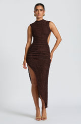 Aphrodite Midi Dress - Plum Brown Dress Babyboo Fashion Premium Exclusive Design