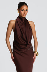 Armelle Maxi Dress - Plum Brown Dress Babyboo Fashion Premium Exclusive Design
