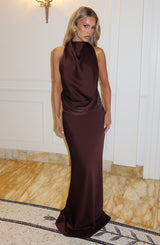 Armelle Maxi Dress - Plum Brown Dress Babyboo Fashion Premium Exclusive Design