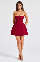 Asha Mini Dress - Wine Dress Babyboo Fashion Premium Exclusive Design
