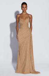 Ashika Maxi Dress - Gold Sparkle Dress Babyboo Fashion Premium Exclusive Design