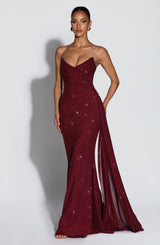 Ashika Maxi Dress - Wine Sparkle Dress Babyboo Fashion Premium Exclusive Design