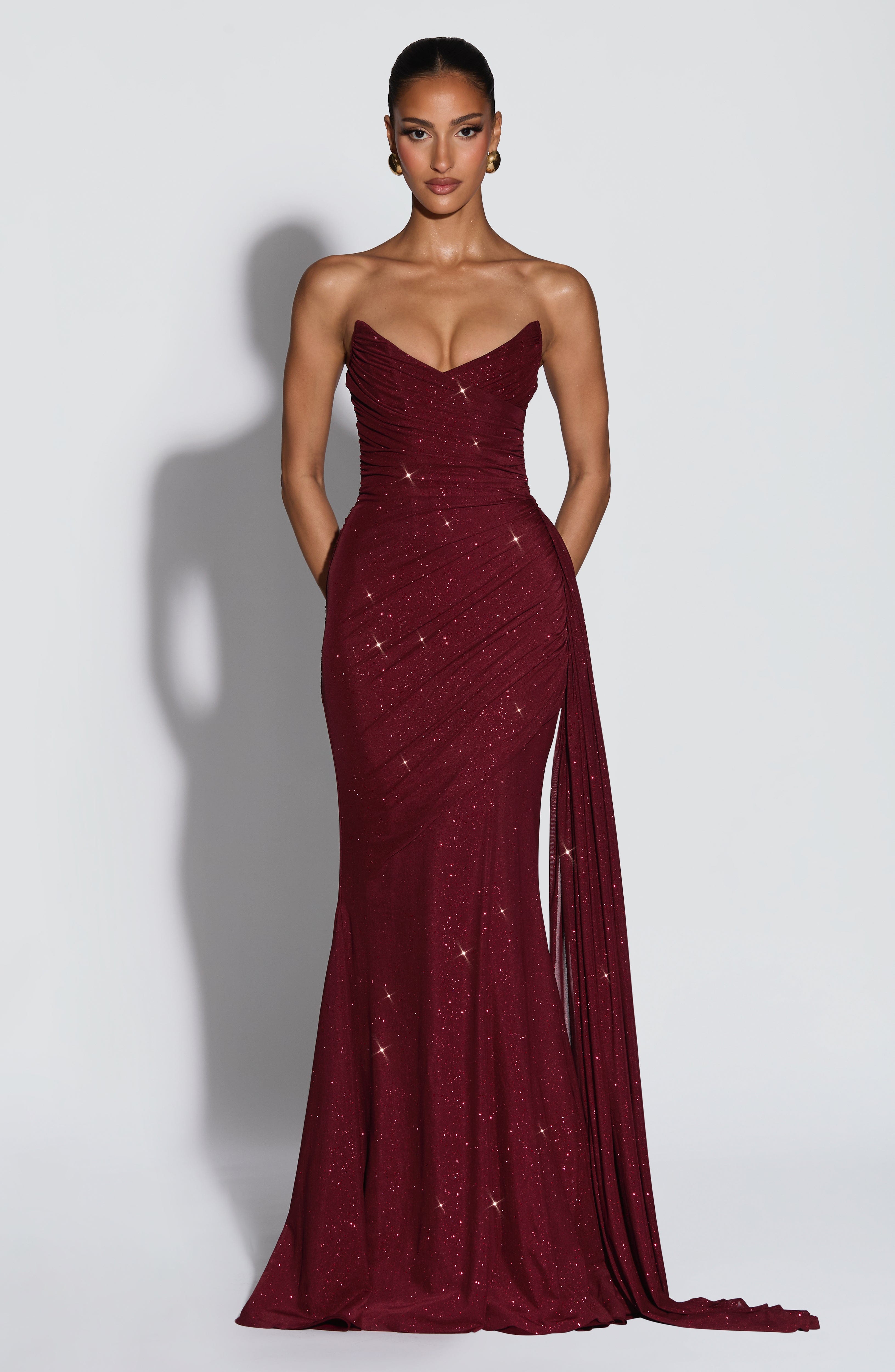 María Maxi Dress-Wine