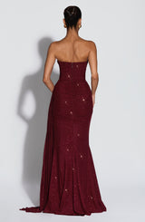 Ashika Maxi Dress - Wine Sparkle Dress Babyboo Fashion Premium Exclusive Design
