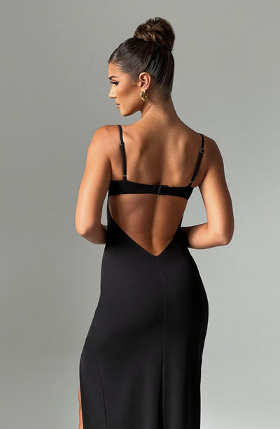 Shop Formal Dress - Asteria Maxi Dress - Black sixth image
