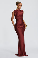 Avielle Maxi Dress - Deep Rust Dress Babyboo Fashion Premium Exclusive Design