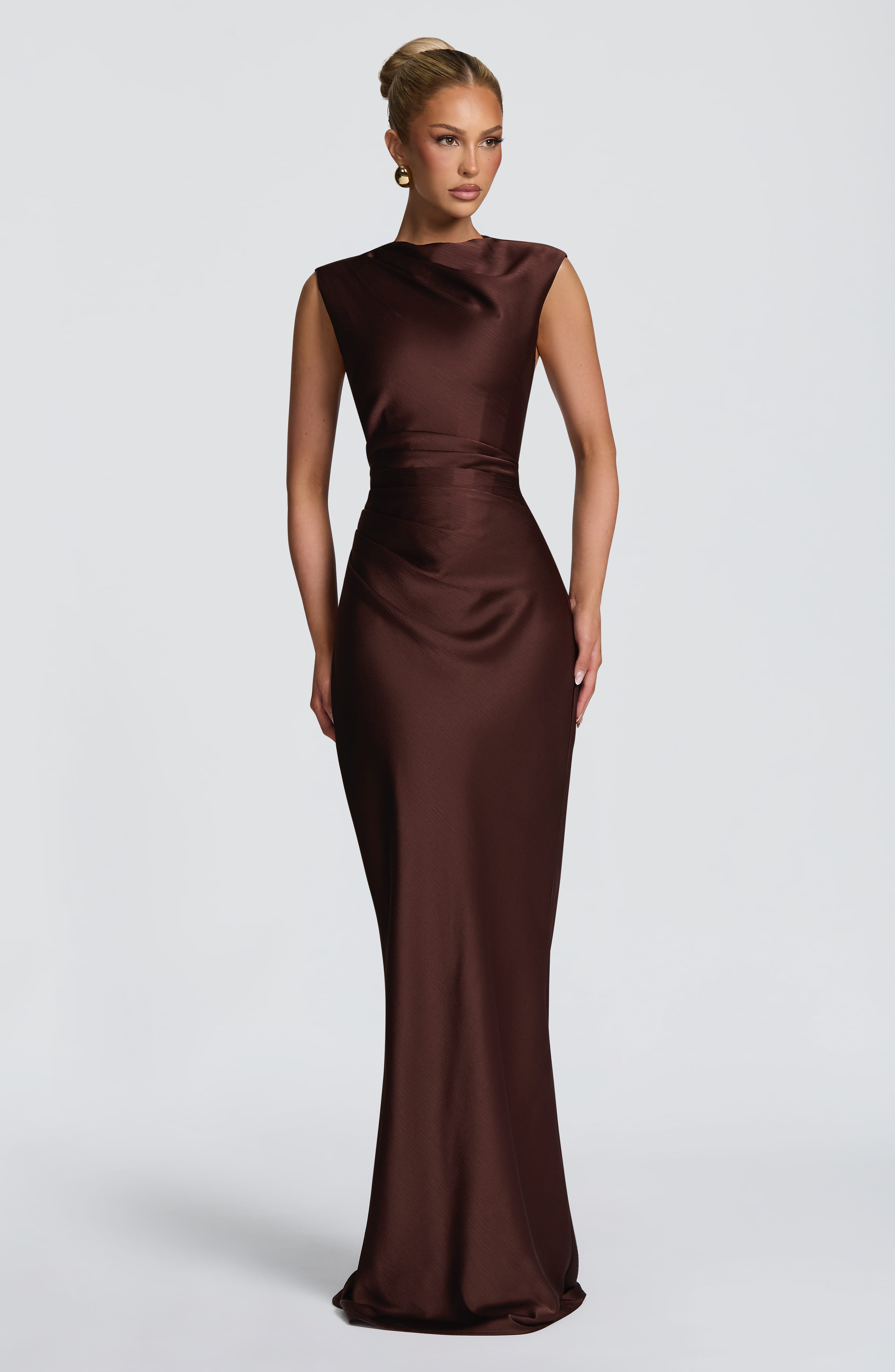 Shop the Avielle Maxi Dress - Plum Brown | Babyboo Fashion