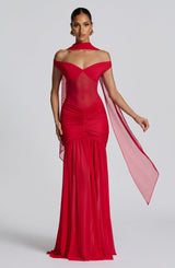 Ayla Scarf - Red Accessories ONE SIZE Babyboo Fashion Premium Exclusive Design