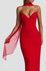 Ayla Scarf - Red Accessories ONE SIZE Babyboo Fashion Premium Exclusive Design