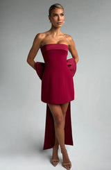 Barbara Mini Dress - Wine Dress Babyboo Fashion Premium Exclusive Design