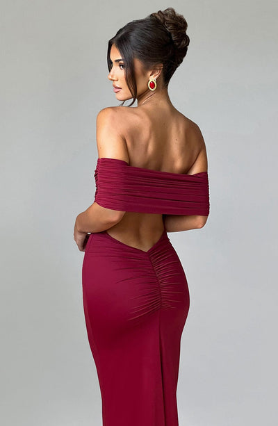 Belinda Maxi Dress - Burgundy - View 5 | Shop Formal Dress