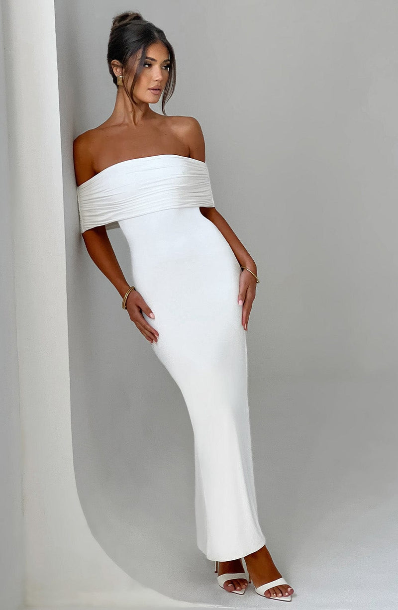 Belinda Maxi Dress - Ivory Dress Babyboo Fashion Premium Exclusive Design