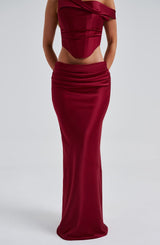 Bernadette Maxi Skirt - Burgundy Skirt Babyboo Fashion Premium Exclusive Design