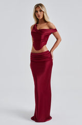 Bernadette Maxi Skirt - Burgundy Skirt Babyboo Fashion Premium Exclusive Design