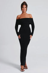 Beverley Knit Maxi Dress - Black Dress Babyboo Fashion Premium Exclusive Design